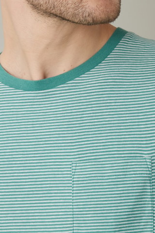 Camiseta de algodón orgánico - Verde esmeralda y crudo