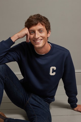 Sudadera de algodón orgánico - Azul marino