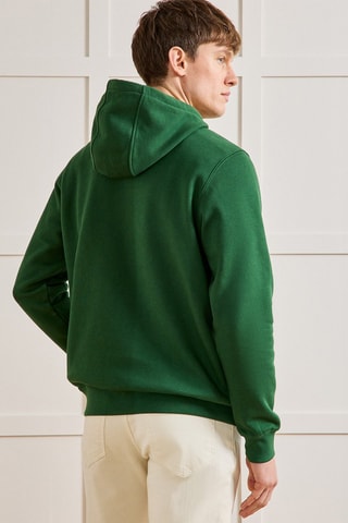 Sudadera de algodón orgánico con capucha - Verde oscuro