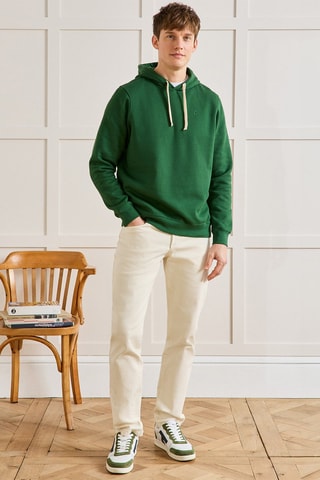 Sudadera de algodón orgánico con capucha - Verde oscuro