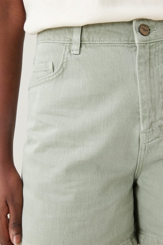 Short vaquero de algodón orgánico - Verde claro