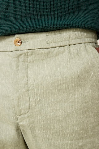 Bermudas rectas de lino - Verde claro