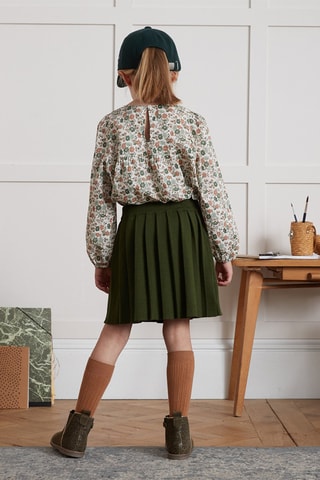 Falda plisada - Verde oscuro