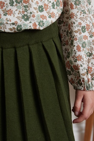 Falda plisada - Verde oscuro