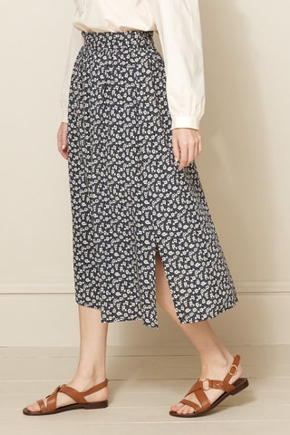 Falda midi - Azul marino