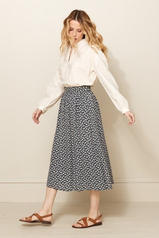 Falda midi - Azul marino