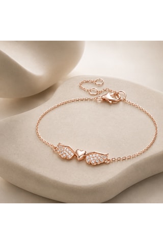 Bracciale - Argento placcato oro rosa e zirconi