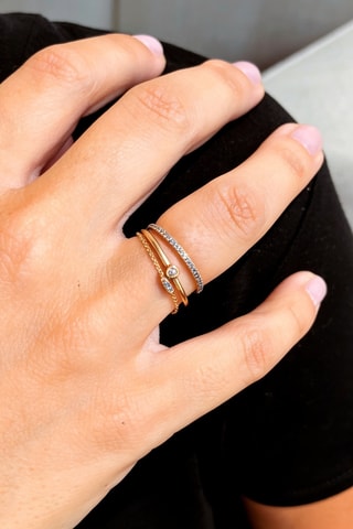 Anello - Argento placcato oro giallo e diamante
