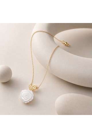 Collana - Argento placcato oro giallo e madreperla