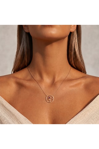 Collana - Argento placcato oro rosa e ametista