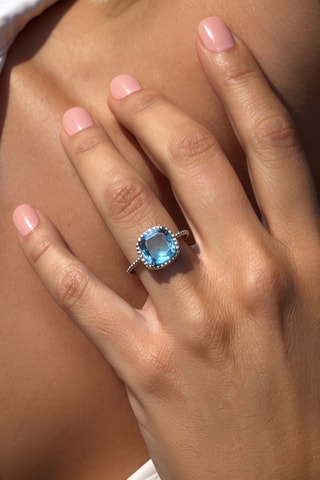 Anello - Argento e topazio