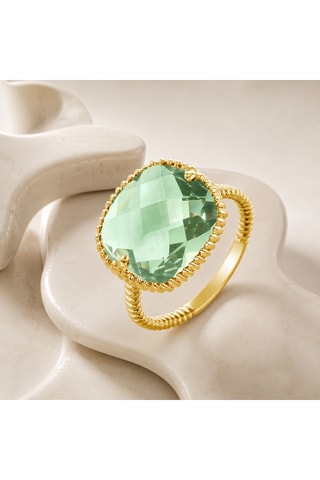 Anello - Argento placcato oro giallo e ametista