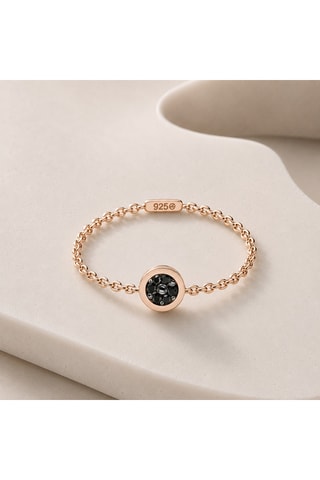 Anello - Argento placcato oro rosa e diamanti
