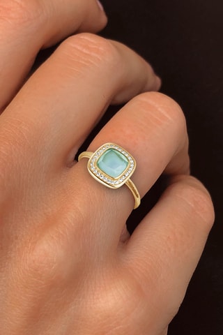 Anello - Argento sterling laminato oro fino giallo e ametista