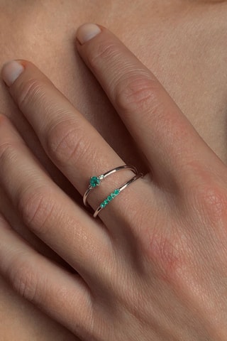 Anello - Argento e smeraldi
