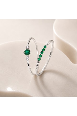 Anello - Argento e smeraldi