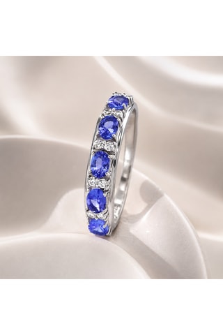 Anello - Argento, tanzaniti e zirconi