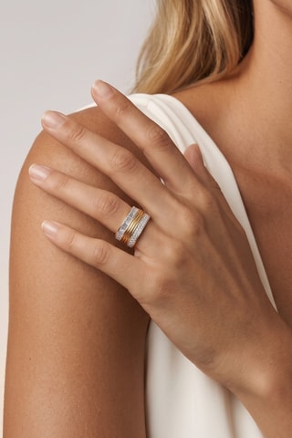 Anello - Argento e argento laminato oro giallo