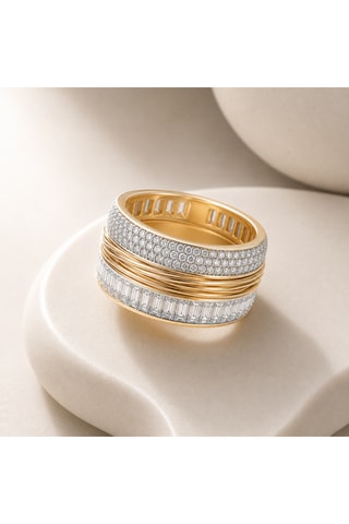 Anello - Argento e argento laminato oro giallo