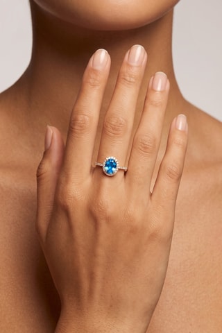 Anello - Argento laminato oro giallo e tanzanite