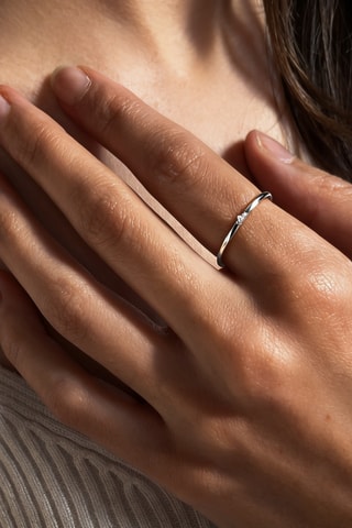 Anello - Argento e diamante