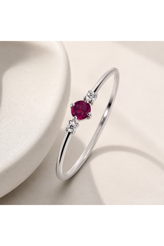Anello - Argento e rubino