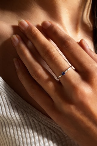 Anello - Argento e zaffiro