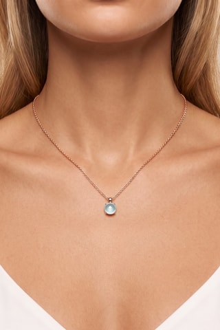 Collana - Argento placcato oro rosa e calcedonio
