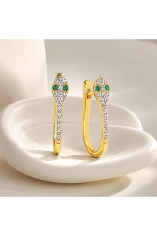 Orecchini - Argento placcato oro giallo e zirconi
