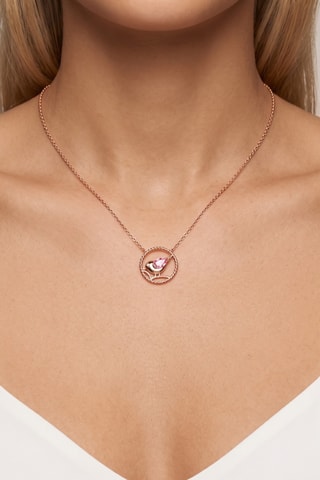 Collana - Argento placcato oro rosa e quarzo