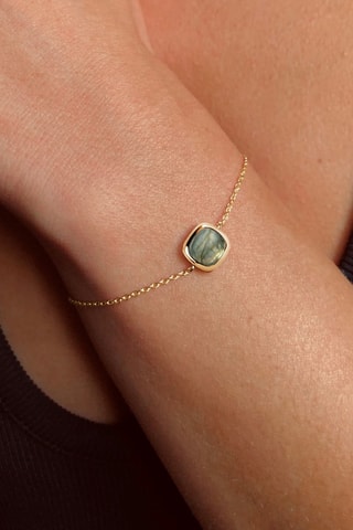 Bracciale - Argento placcato oro giallo e labradorite
