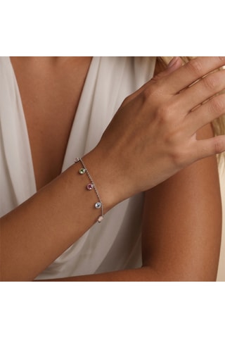Bracciale - Argento, pietre di luna, topazio, ametista, labradorite, quarzo e avventurina