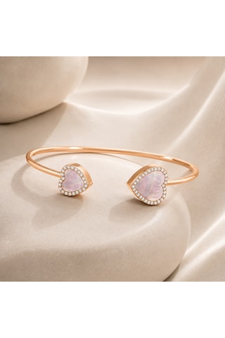 Bracciale bangle Argento placcato oro rosa e madreperla