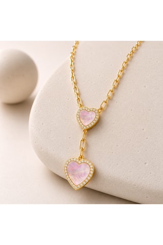 Collana - Argento placcato oro giallo e madreperla