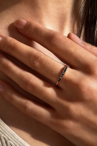 Anello - Argento placcato oro rosa e cristalli cechi