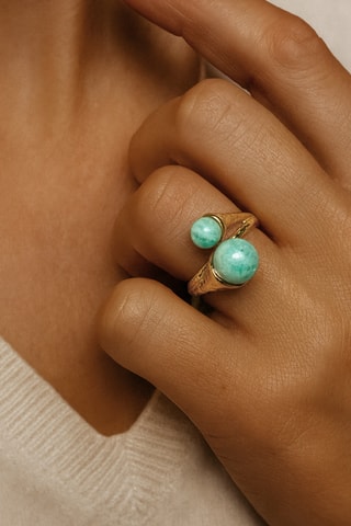 Anello - Argento e amazzonite