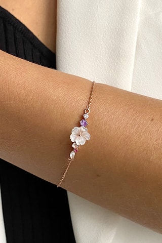 Bracciale - Argento placcato oro rosa e madreperla