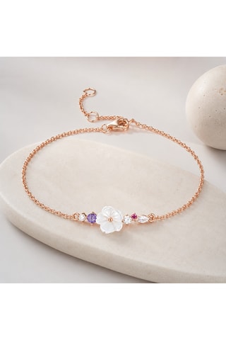 Bracciale - Argento placcato oro rosa e madreperla