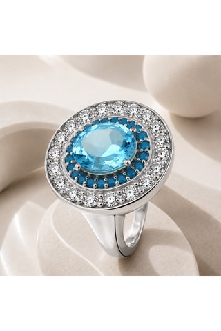 Anello - Argento, topazio e turchesi