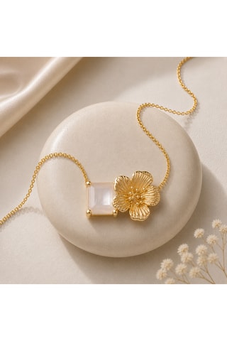 Collana - Argento placcato oro giallo e perla coltivata