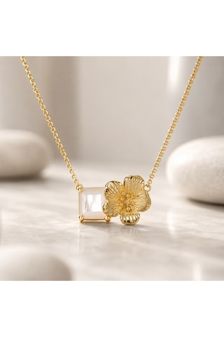 Collana - Argento placcato oro giallo e perla coltivata