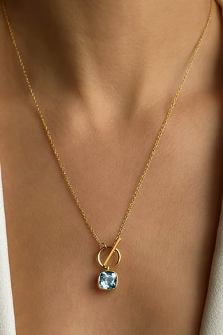 Collana - Argento placcato oro giallo e topazio