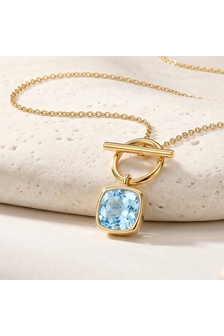 Collana - Argento placcato oro giallo e topazio