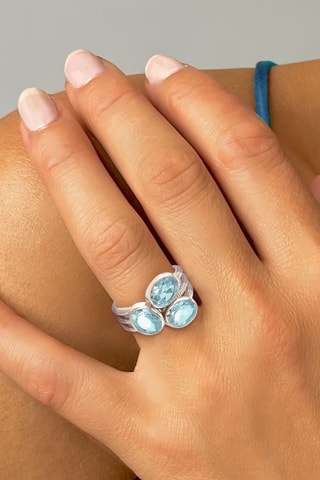 Anello - Argento e topazi