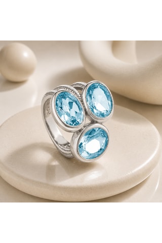 Anello - Argento e topazi