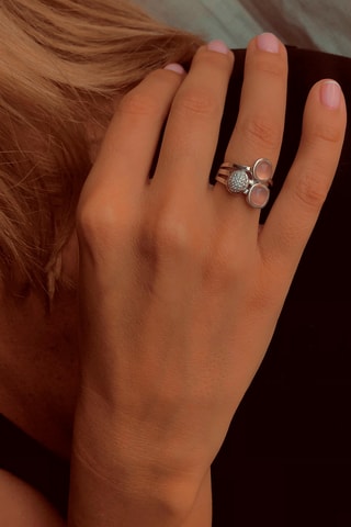 Anello - Argento e calcedoni