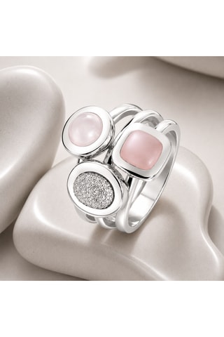 Anello - Argento e calcedoni