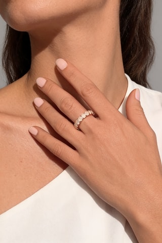 Anello - Argento placcato oro rosa e quarzo