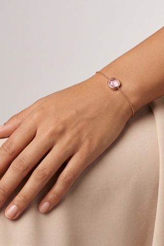 Bracciale - Argento placcato oro rosa e quarzo