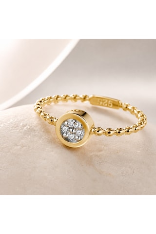 Anello - Argento placcato oro giallo e diamanti